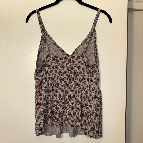 American Eagle Women’s Gray Purple Floral Tank Top Medium EUC - Picture 4 of 10